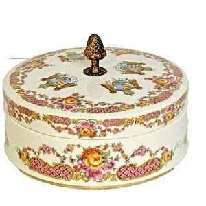 Dresser Vanity Bowl Antique FBS France Porcelain 6” Round  Ferdinand Bing & Co